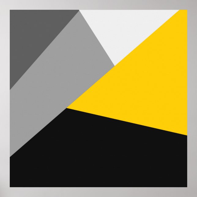 Pôster Simples Cinza Moderna Amarelo e preto Geo (Frente)