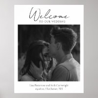 Simples Clássico Foto Elegante Bem-vindo Casamento