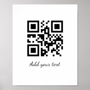 Poster simples código QR personalizado adicionar seu nom