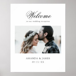 Poster Simples e Chic Recepção de Casamento Personalizada