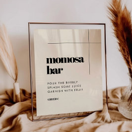 Poster Simples e elegante sinal de bar Momosa