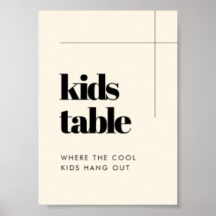 Poster Simples e elegante sinal de mesa para Crianças de