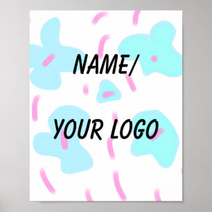 Poster simples e mínimo adicione seu nome de logotipo aqu