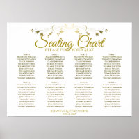 Simples Elegante Dourado 8 Gráfico de Casamento de