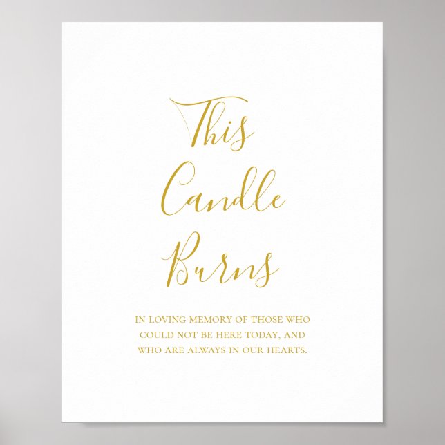 Poster Simples Elegante Dourado Esta Vela Queima Sinal De (Frente)