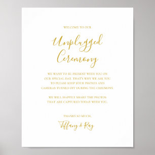 Poster Simples Elegante Dourado Sinal de Cerimônia Despl
