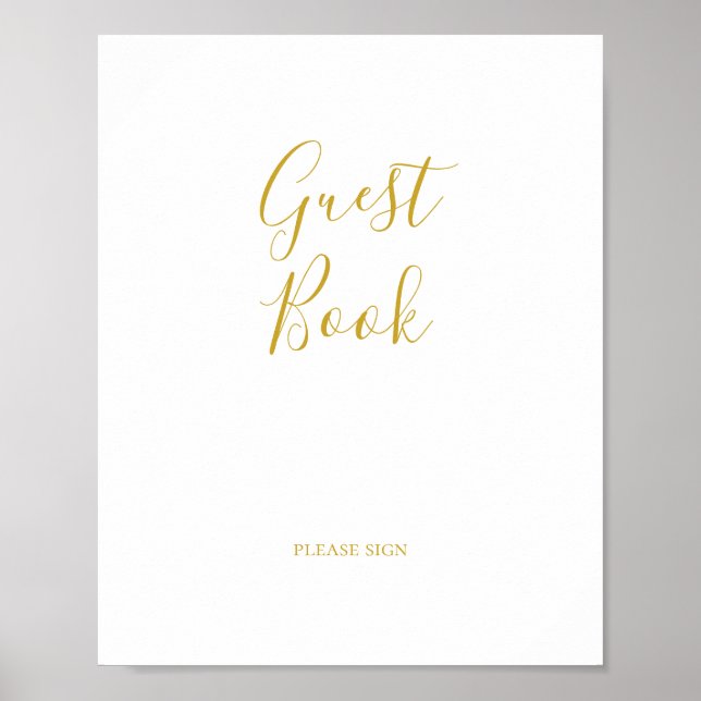 Poster Simples Elegante Dourado Sinal de Livro de Convida (Frente)