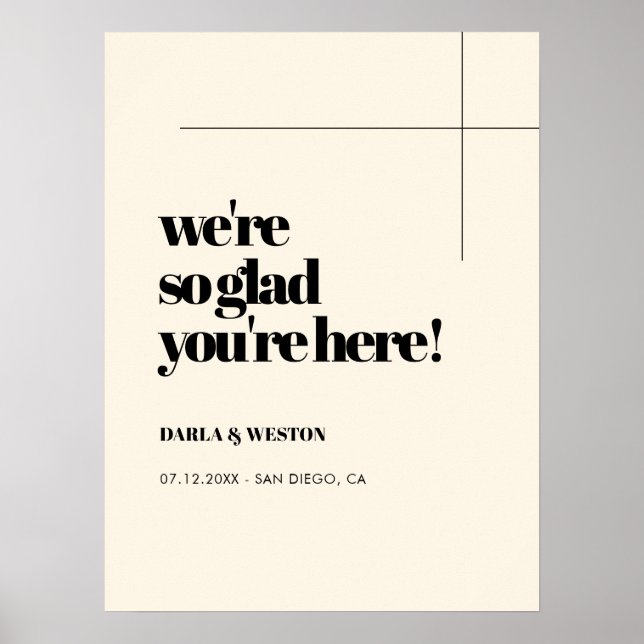 Poster Simples, elegante e chic Ainda bem que está aqui. (Frente)