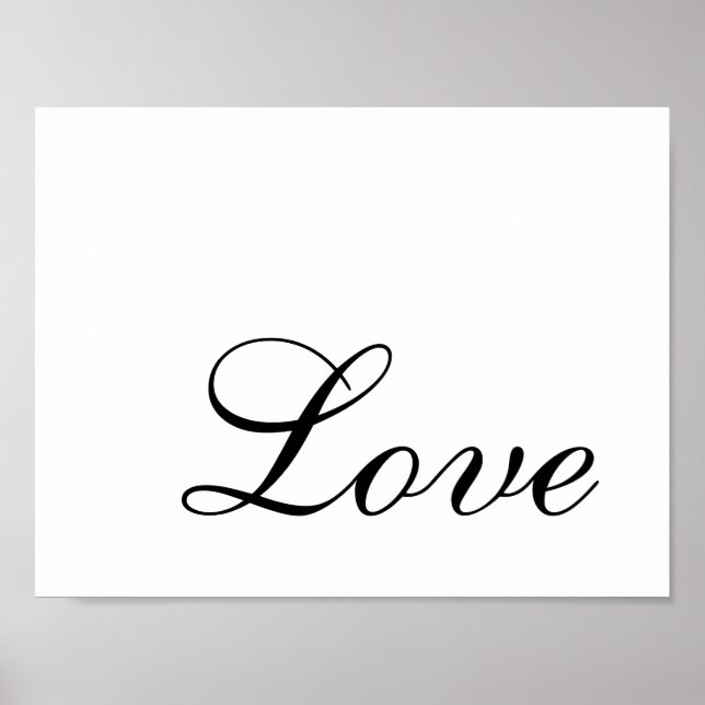 Poster Simples Elegante Roteiro Preto e Branco Amor (Frente)