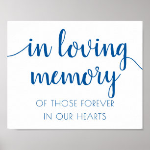 Poster Simples Em Memória De Amor Memorial Azul Francês