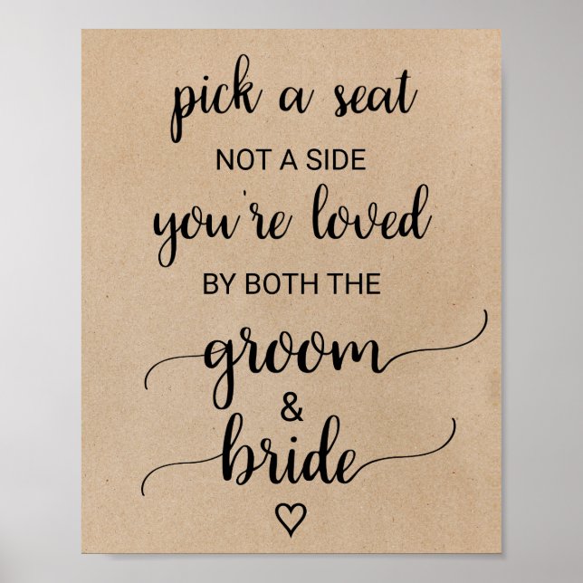 Poster Simples Faux Kraft Calliografia Escolha Um Sinal D (Frente)