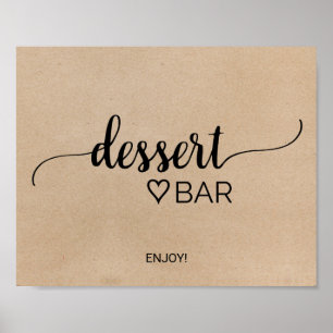 Poster Simples Faux Kraft Calliografia - Sinal de Bar do