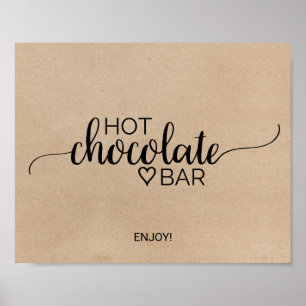 Poster Simples Faux Kraft Sinal de Bar de Chocolate Quent