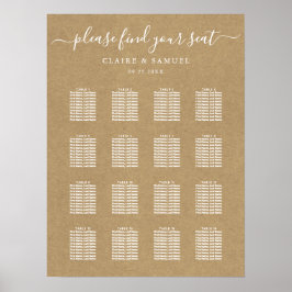 Poster Simples Faux Rustic Kraft Casamento