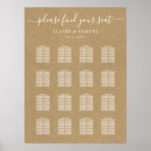 Poster Simples Faux Rustic Kraft Casamento