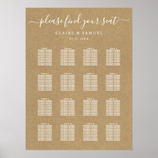 Poster Simples Faux Rustic Kraft Casamento