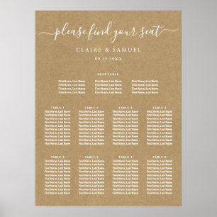 Poster Simples Faux Rustic Kraft Casamento