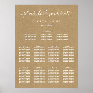 Poster Simples Faux Rustic Kraft Casamento