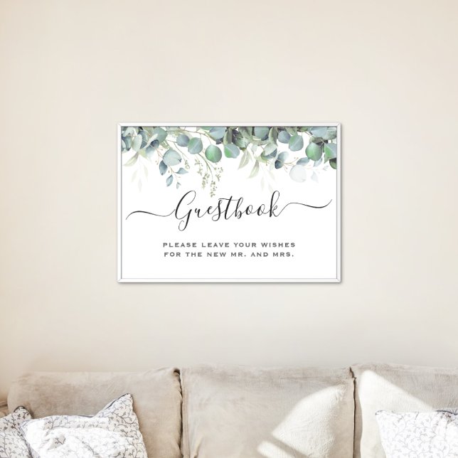 Poster Simples Festa de casamento Eucalyptus Greenery (Simple Eucalyptus Greenery Wedding Party Supplies)