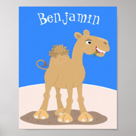 Poster Simples ilustração de desenho animado de camelo fe