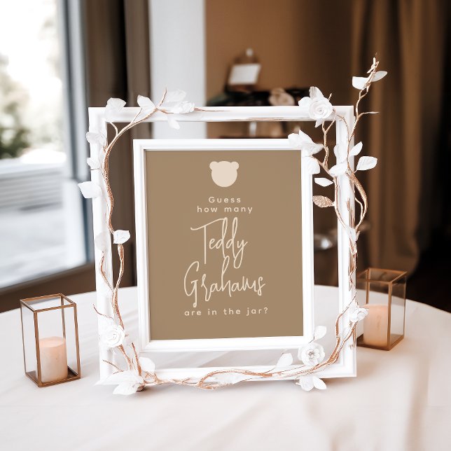 Poster Simples jogo moderno de Chá de fraldas do Urso min (Criador carregado)