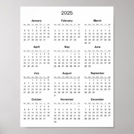 Poster Simples, mas Elegante Calendário 2025 | 