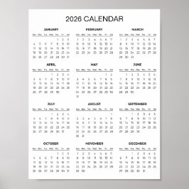 Poster Simples, mas Elegante Calendário 2026 | 