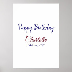 Poster SIMPLES MINIMAL.CUTIE ADICIONE NOME BEBÊ feliz ani
