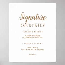 Poster Simples Minimalista|Sinal de Cocktails de Assinatu