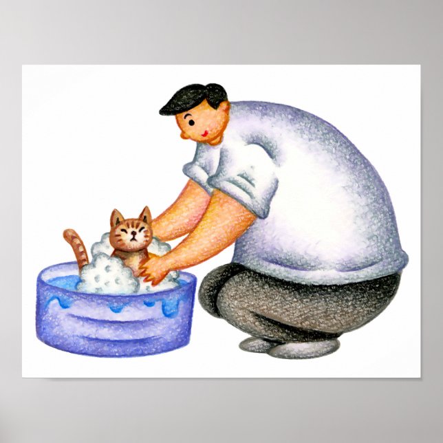 Poster Simples momento de felicidade no banho. (Frente)