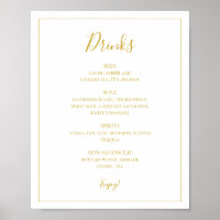 Simples Natal Elegante | Sinal de menu Bebidas Bra