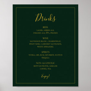 Poster Simples Natal Elegante   Sinal de menu Bebidas Ver