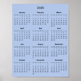 Poster Simples, porém Elegante Calendário 2025 | 