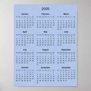 Poster Simples, porém Elegante Calendário 2025
