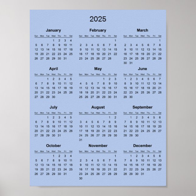 Poster Simples, porém Elegante Calendário 2025 |  (Frente)
