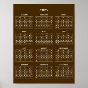 Poster Simples, porém Elegante Calendário 2025   
