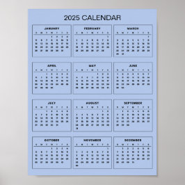 Poster Simples, porém Elegante Calendário 2025 | 