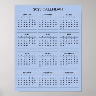 Poster Simples, porém Elegante Calendário 2025   