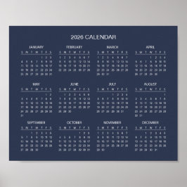 Poster Simples, porém Elegante Calendário 2026 | 