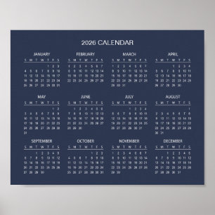 Poster Simples, porém Elegante Calendário 2026   