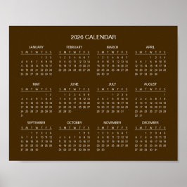 Poster Simples, porém Elegante Calendário 2026 | 