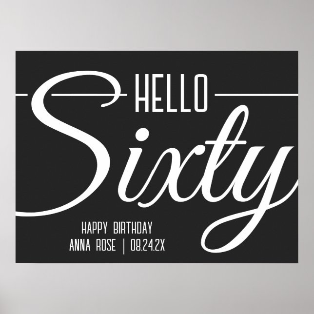 Poster Simples Preto e Branco Sessenta e sessenta e sesse (Frente)