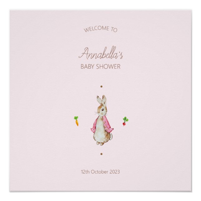 Pôster Simples rosa Peter o Rabbit (Frente)