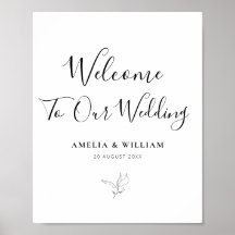 simples script elegante sinal de boas-vindas preto