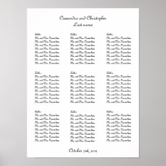 Poster Simples script mesa de casamento elegante