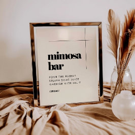 Poster Simples sinal de bar elegante e chic Mimosa