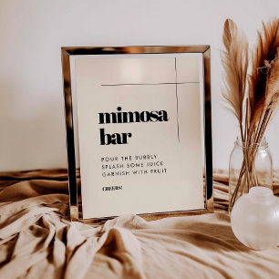 Poster Simples sinal de bar elegante e chic Mimosa