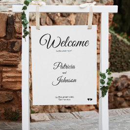 Pôster Simples sinal de boas-vindas ao casamento clássico
