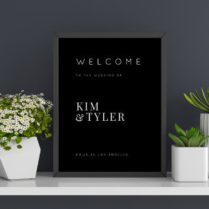 Poster Simples sinal de boas-vindas ao casamento minimali