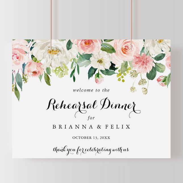 Poster Simples sinal de boas-vindas do Janto de ensaio ho (Criador carregado)